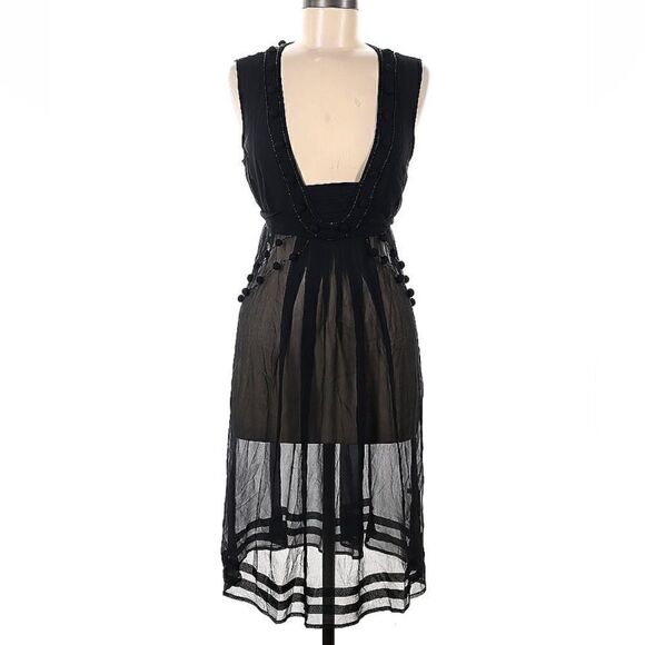 Black Sheer Wrap Dress by Malene Birger - Picture 1 of 5